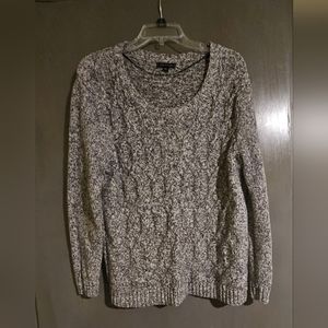 Tommy Hilfiger Gray Cable Knit Sweater Womens Crewneck